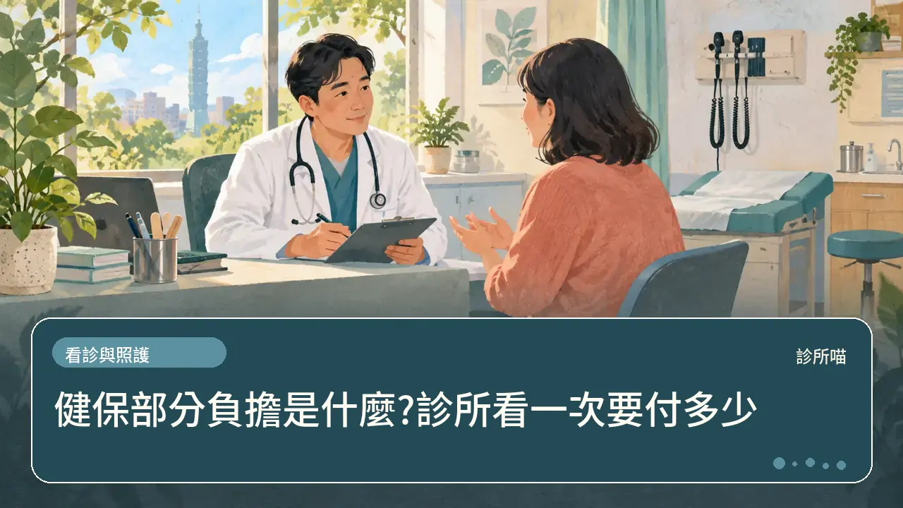 健保部分負擔是什麼?診所看一次要付多少主題插畫