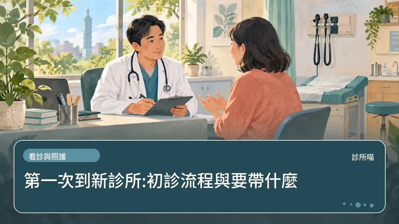 第一次到新診所:初診流程與要帶什麼主題插畫