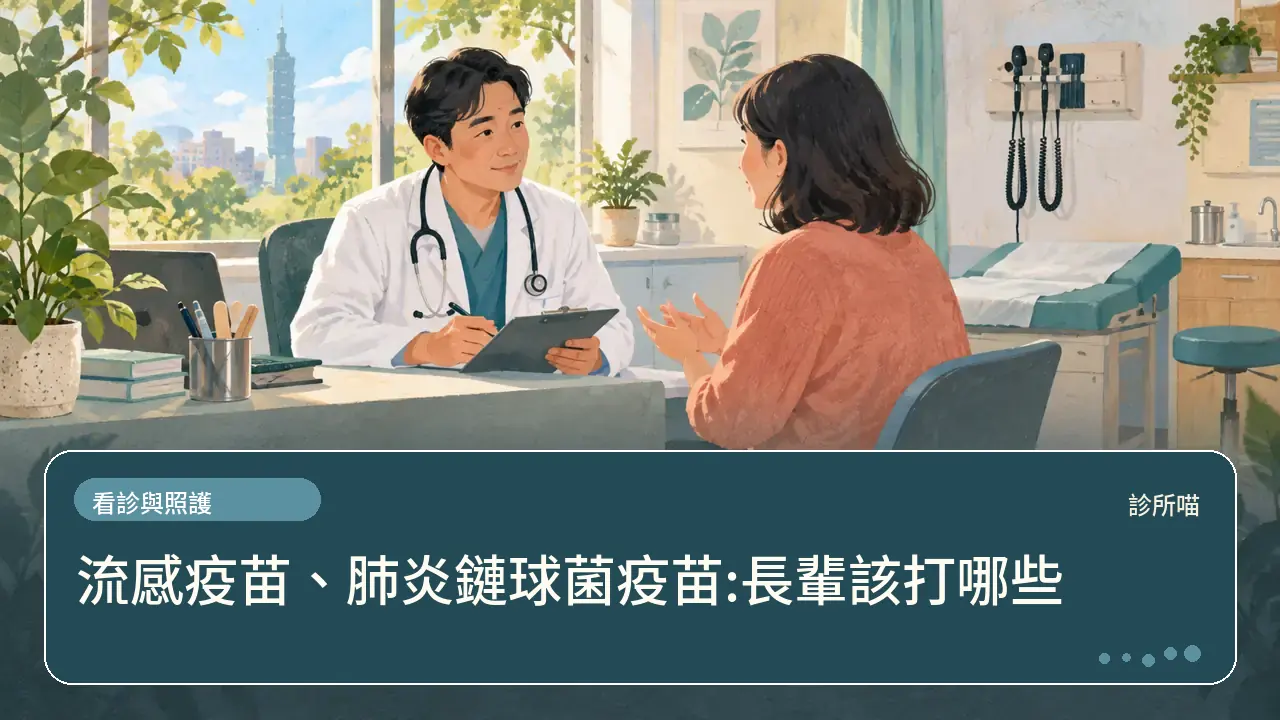 流感疫苗、肺炎鏈球菌疫苗:長輩該打哪些主題插畫