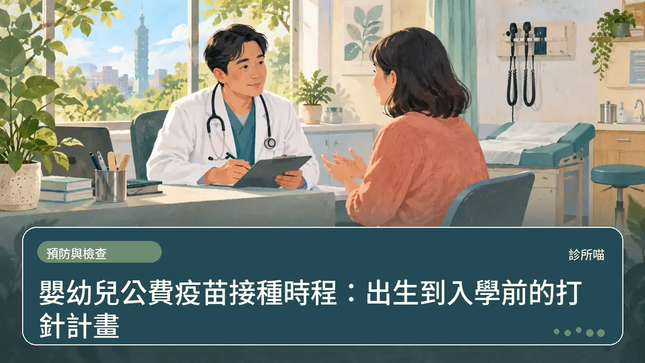 嬰幼兒公費疫苗接種時程：出生到入學前的打針計畫主題插畫