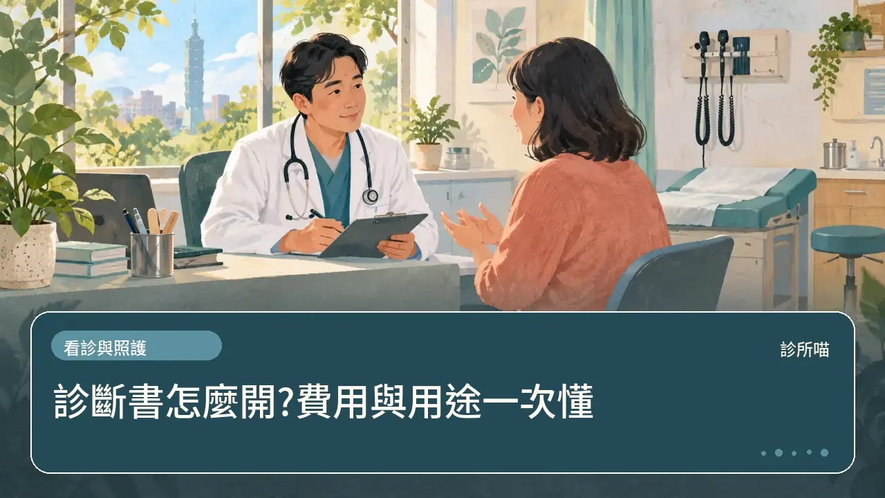 診斷書怎麼開?費用與用途一次懂主題插畫