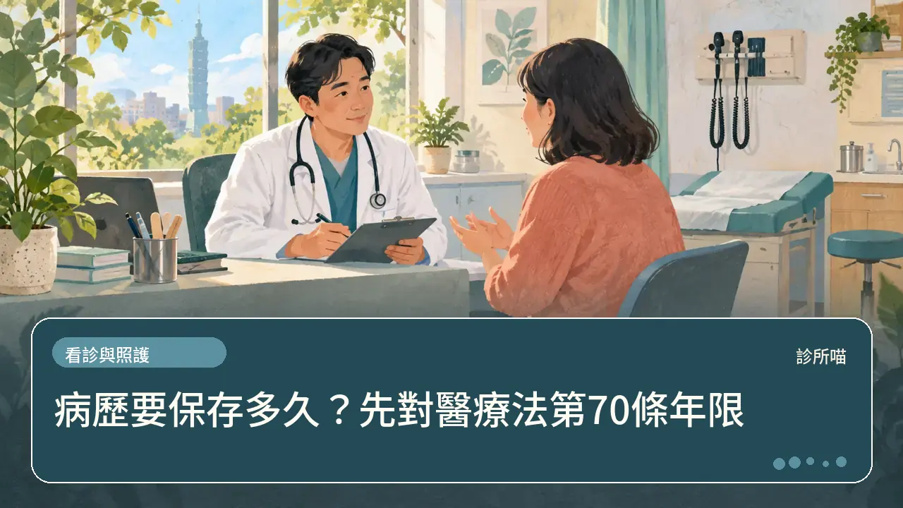 病歷要保存多久？先對醫療法第70條年限主題插畫