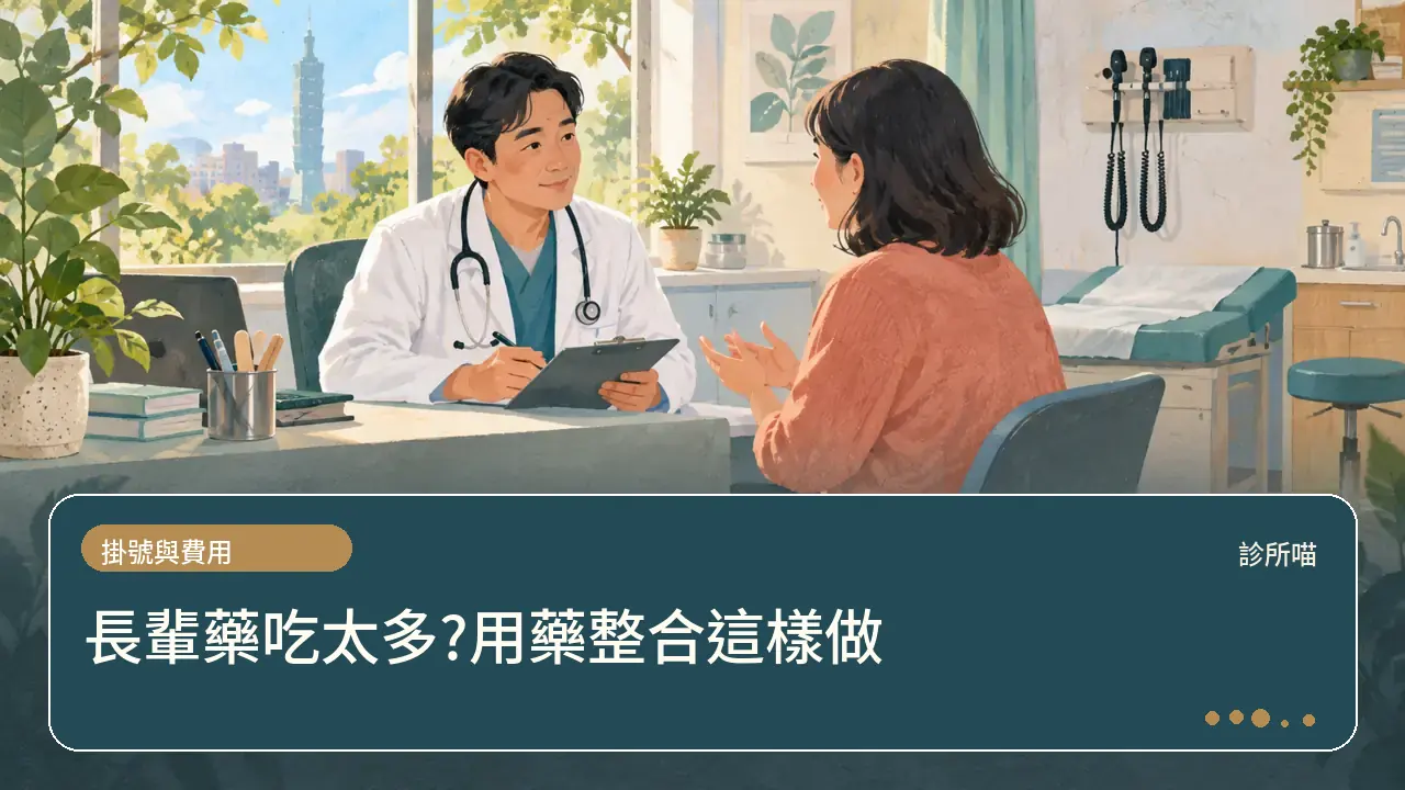 長輩藥吃太多?用藥整合這樣做主題插畫