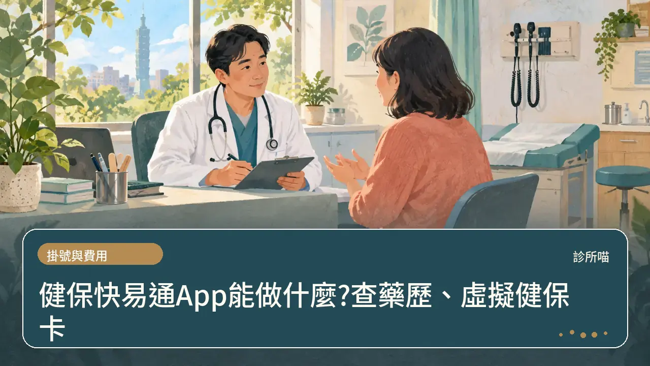 健保快易通App能做什麼?查藥歷、虛擬健保卡主題插畫