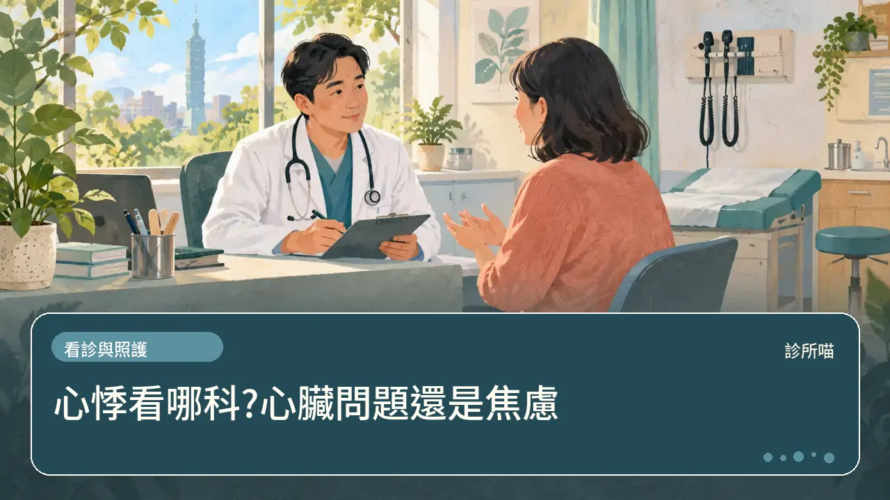 心悸看哪科?心臟問題還是焦慮主題插畫