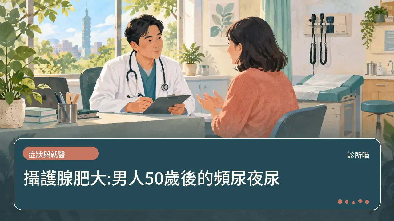 攝護腺肥大:男人50歲後的頻尿夜尿主題插畫