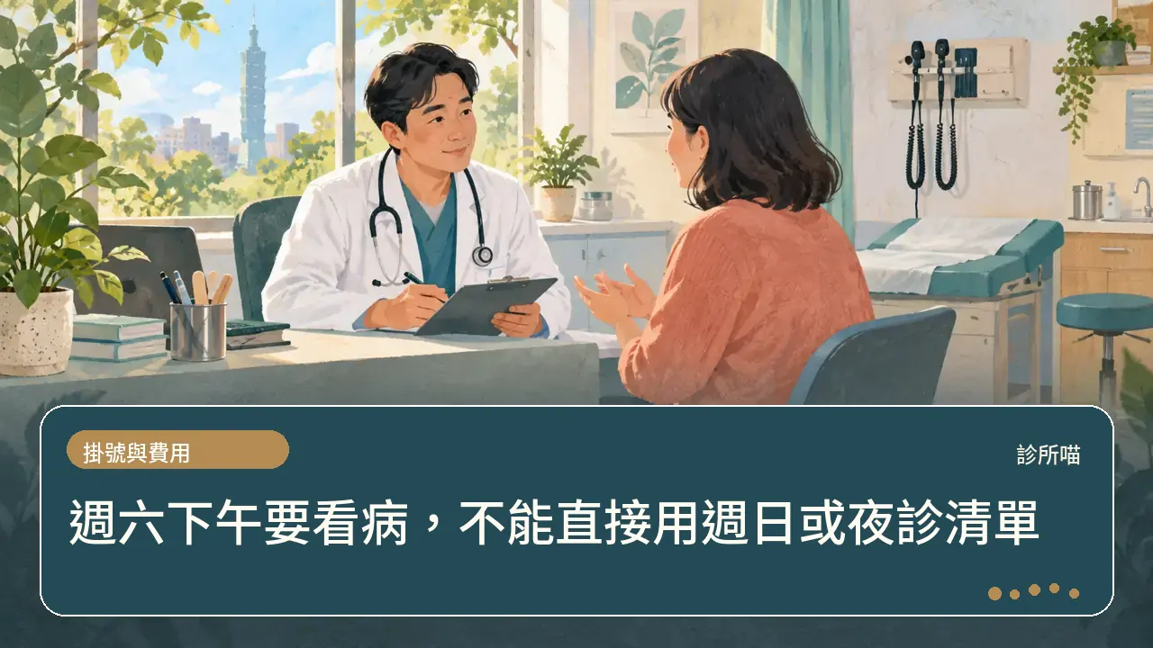 週六下午要看病，不能直接用週日或夜診清單主題插畫