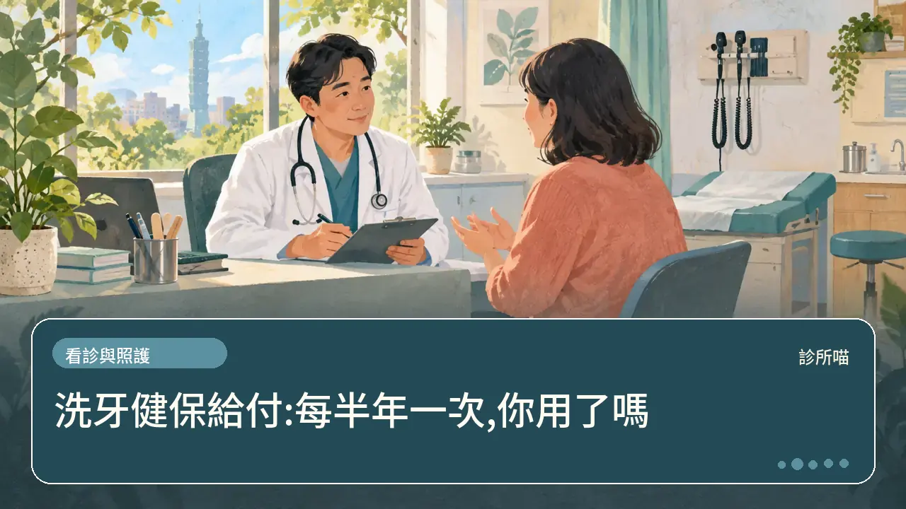 洗牙健保給付:每半年一次,你用了嗎主題插畫